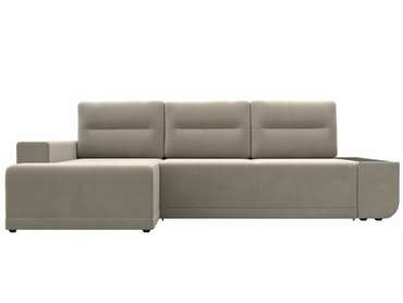 Угловой диван-кровать Чикаго бежевого цвета левый угол