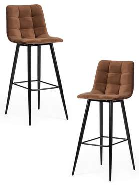 Комплект из двух барных стульев Chilly коричневого цвета