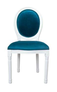 Стул Volker blue+white с велюровой обивкой