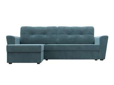 Угловой диван-кровать Амстердам лайт бирюзового цвета левый угол