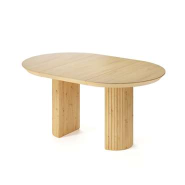 Обеденный стол раздвижной Нави бежевого цвета из массива дуба