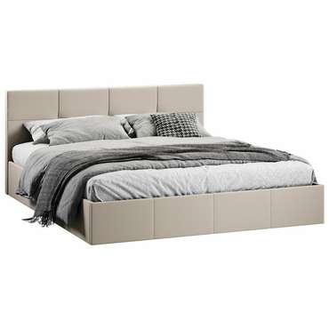 Кровать с мягкой обивкой Лора 180х200 бежевого цвета с подъемным механизмом