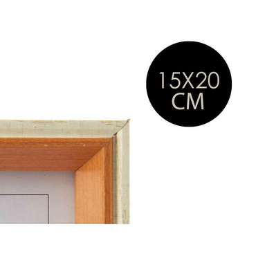 Фоторамка 83619 Коричневый 17 x 22 x 3 cm Стеклянный Белый Деревянный MDF