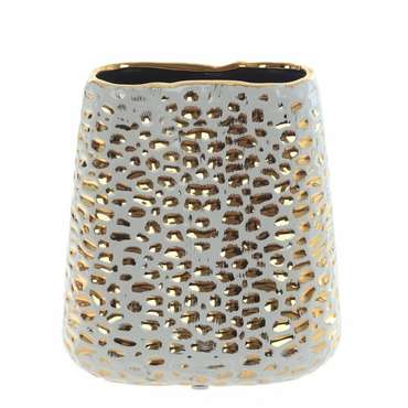 Фарфоровая ваза бело-золотого цвета