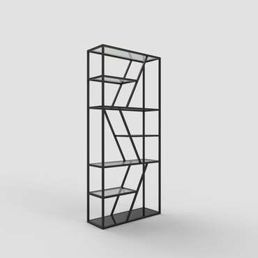 Стеллаж "Demid" черный с зеркалом (2000х900х300)