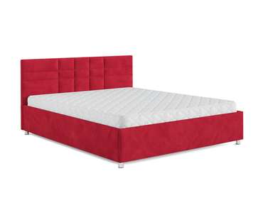 Кровать Нью-Йорк 160х190 красного цвета с подъемным механизмом (микровельвет)