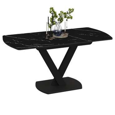Раздвижной обеденный стол Салерно черного цвета