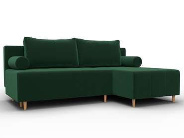 Угловой диван-кровать Лига-102 темно-зеленого цвета 
