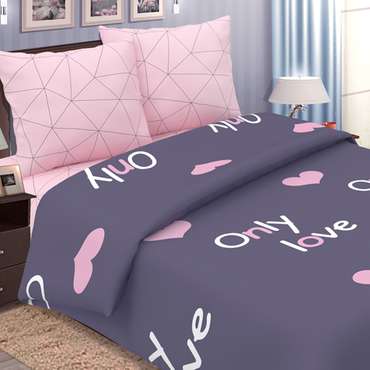 КПБ 'Традиция' евро, поплин, 100% хлопок, пл. 118 гр./кв.м., 'Только любовь'