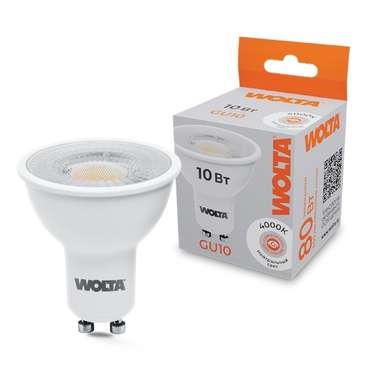 Светодиодная лампа 10Вт 4000K GU10 с линзой Wolta WSTD-PAR16-220V10W4KGU10-L