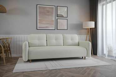 Прямой диван-кровать Anika молочного цвета