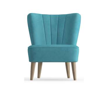 Кресло Пальмира в обивке из велюра голубого цвета