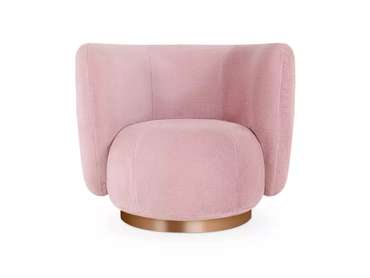 Кресло Lucca розового цвета с коричневым основанием 