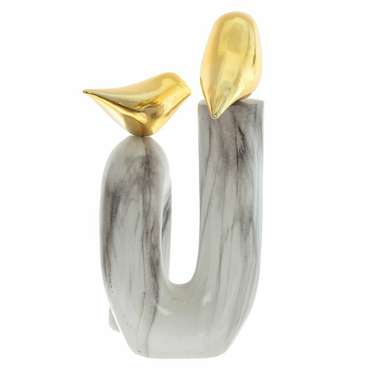 Фигура декоративная Птицы серо-золотого цвета