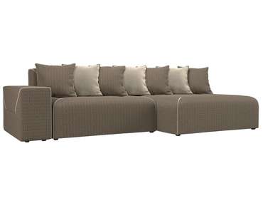 Угловой диван-кровать Кёльн коричнево-бежевого цвета правый угол