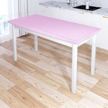 Стол обеденный Классика 120х70 бело-розового цвета