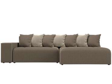 Угловой диван-кровать Кёльн коричнево-бежевого цвета правый угол