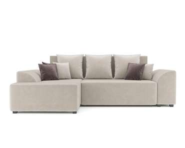 Угловой диван-кровать Каскад светло-бежевого цвета левый угол
