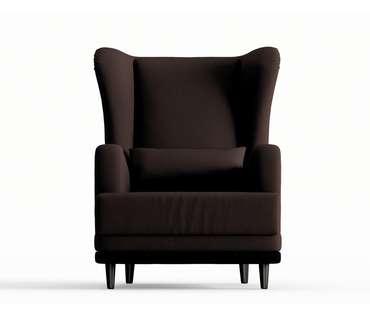 Кресло Грэмми в обивке из велюра темно-коричневого цвета