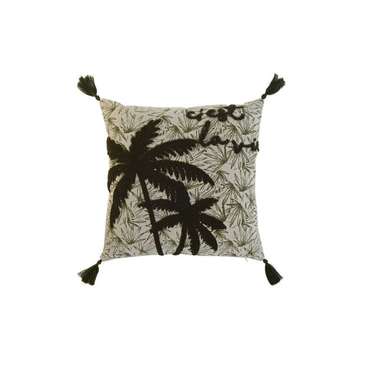 Декоративная подушка Boho 45x45 бежево-зеленого цвета