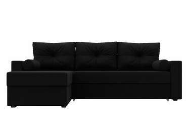 Угловой диван-кровать Верона черного цвета левый угол