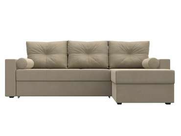 Угловой диван-кровать Верона бежевого цвета правый угол