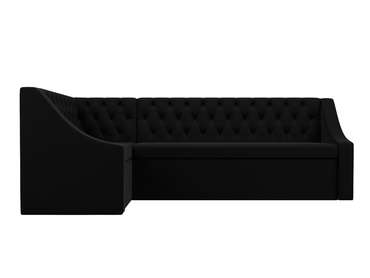 Угловой диван-кровать Мерлин черного цвета левый угол