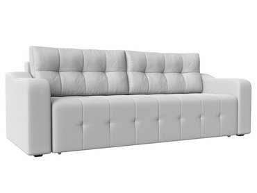 Прямой диван-кровать Лиссабон белого цвета (экокожа)