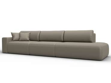 Диван-кровать Лига 036 Модерн Лонг бежевого цвета с левым подлокотником (экокожа)