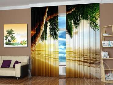 Шторы с фотопечатью для спален: Необитаемый остров