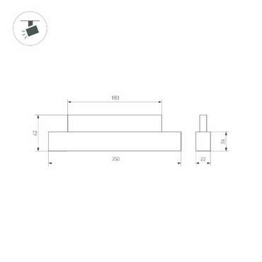 Трековый магнитный светильник Arlight MAG-ORIENT-FLAT-L350-12W Day4000 (BK, 80 deg, 48V) 048750