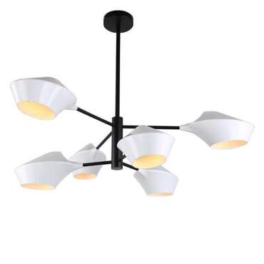 Люстра на штанге ROMINA LDP 6037-6 WT+BK (стекло, цвет белый)