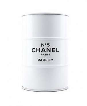 Тумба для хранения-бочка Chanel белого цвета