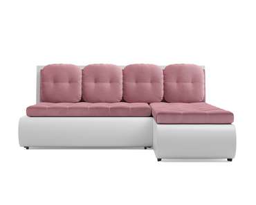 Угловой диван-кровать Кормак бело-розового цвета