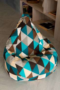 Кресло-мешок Изумруд L бирюзово-бежевого цвета