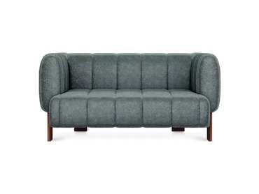 Диван Cassis М темно-зеленого цвета с коричневыми ножками