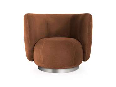 Кресло Lucca коричневого цвета с серым основанием 