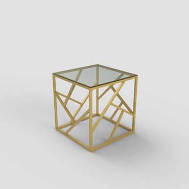 Журнальный столик "Ellis" золото с прозрачным стеклом (450х550х550)