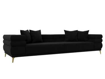 Прямой диван-кровать Лига 021 черного цвета 