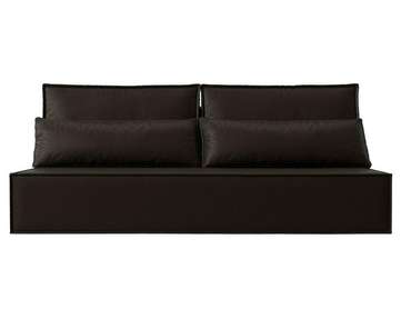 Прямой диван-кровать Фабио коричневого цвета (экокожа)