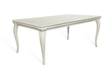Раскладной обеденный стол Алекса цвета белая эмаль с серебряной патиной