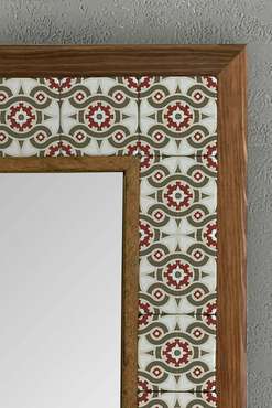 Настенное зеркало с каменной мозаикой 43x43 в раме из композита
