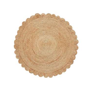 Ковер из джута круглый в форме цветка Aftas 150х150 бежевого цвета