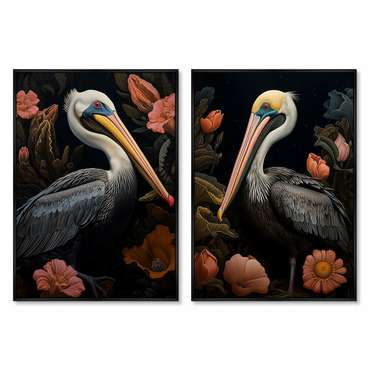 Набор из двух репродукций картин Beautiful Pelicans 2024 год