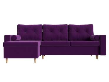 Угловой диван-кровать Белфаст фиолетового цвета левый угол