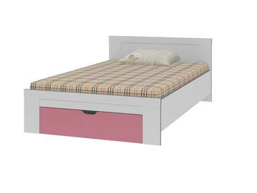 Кровать с выдвижным ящиком для хранения Дельта Сильвер 120х200 розового цвета