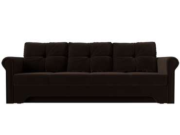 Прямой диван-кровать Европа темно-коричневого цвета