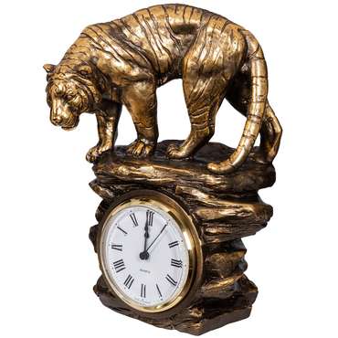 Часы Тигр бронзового цвета
