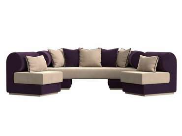 Набор мягкой мебели Кипр 3 бежево-фиолетового цвета