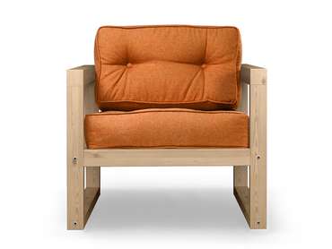Кресло Астер с обивкой из рогожки оранжевого цвета